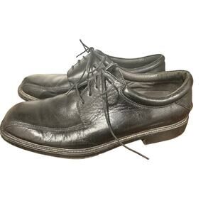 Nunn Bush Black Leather 101/2 W wide men  Lace up Dress shoe
